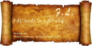 Fábián Lívia névjegykártya